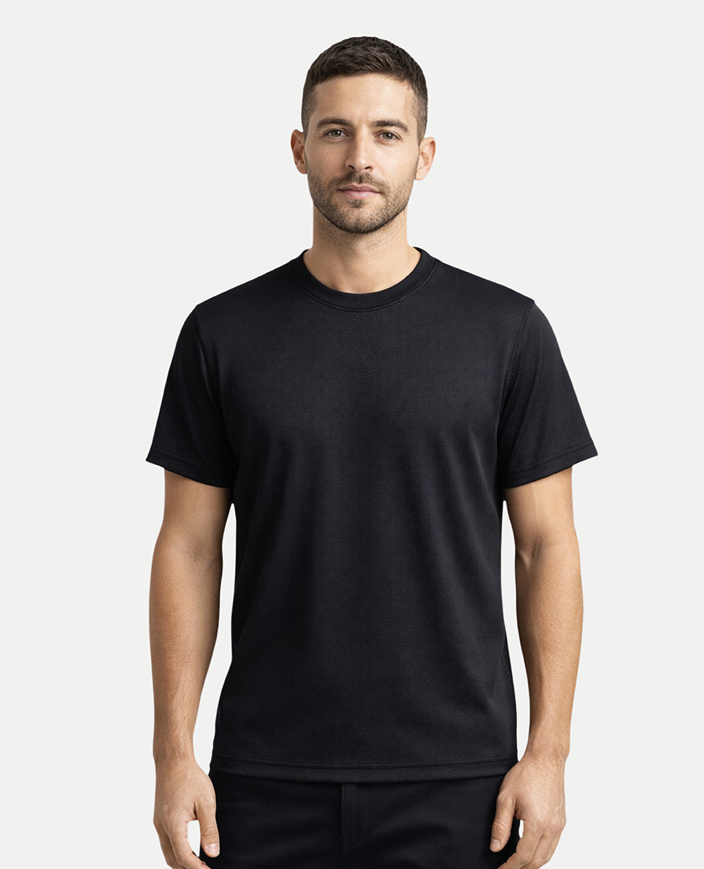 T-Shirt Black Sport Round Neck | Piqué Pima Cotton Men