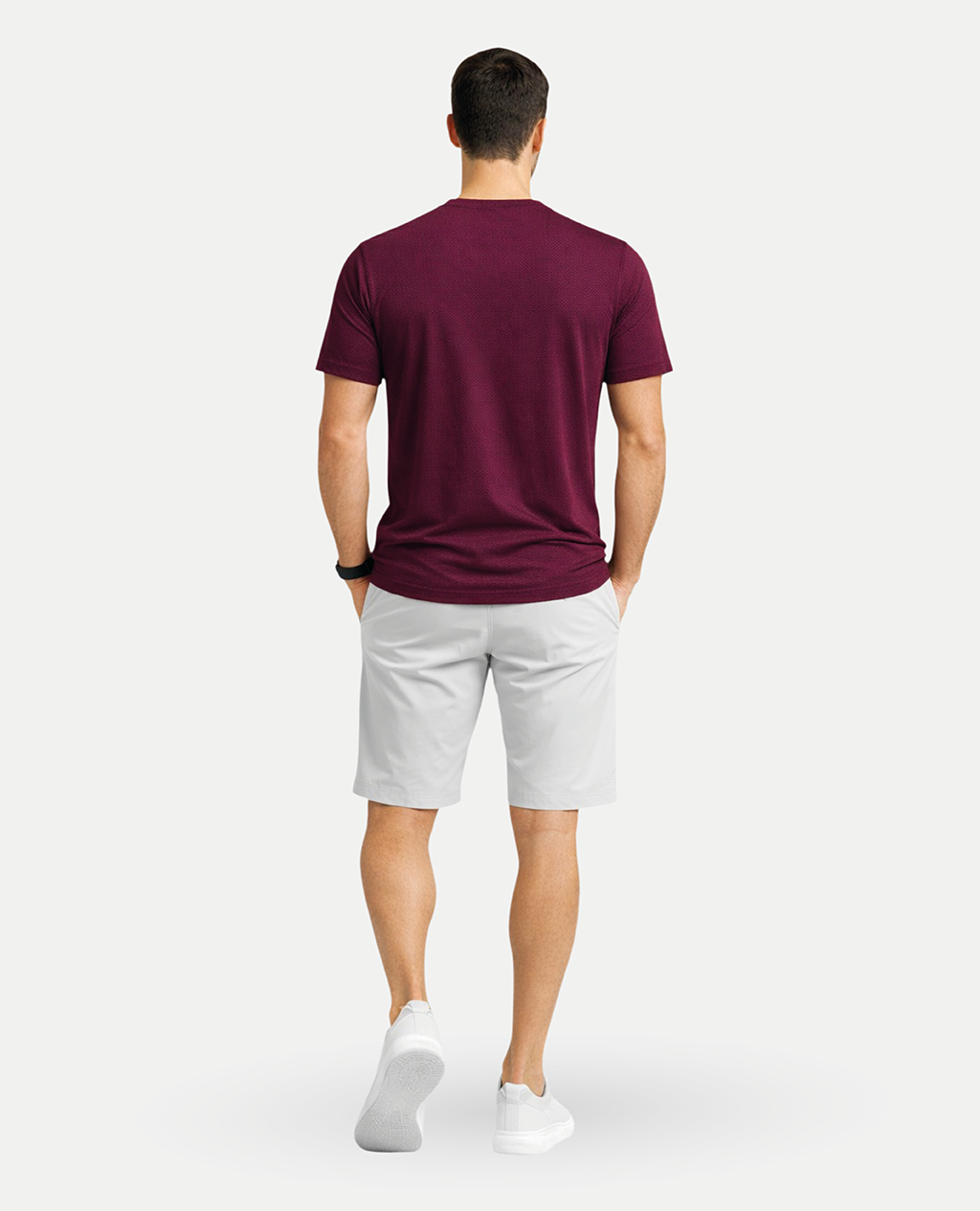 T-Shirt Wine Sport Round Neck | Piqué Pima Cotton Men