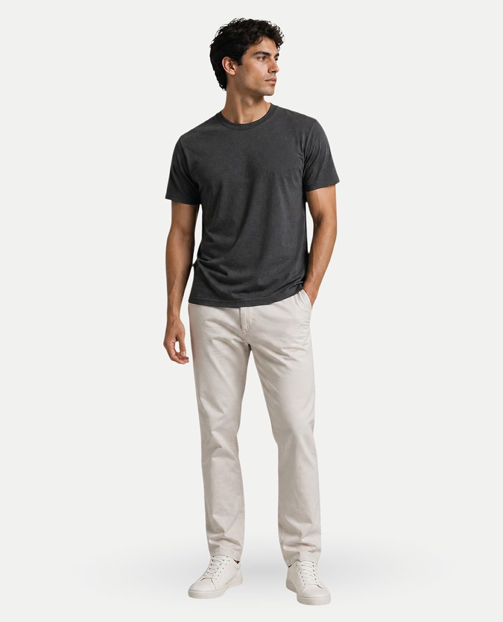 T-Shirt Deep Charcoal Round Neck | Limited Edition Pima Cotton Men