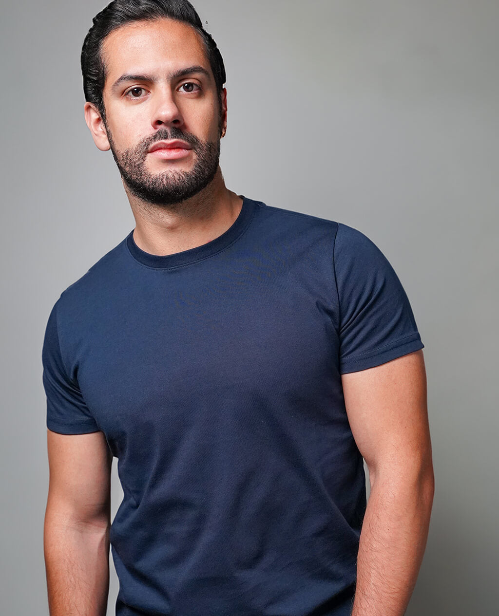 T-Shirt Navy Blue Round Neck | Pima Cotton Men