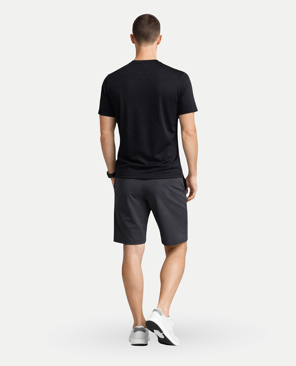 T-Shirt Black Sport Round Neck | Piqué Pima Cotton Men