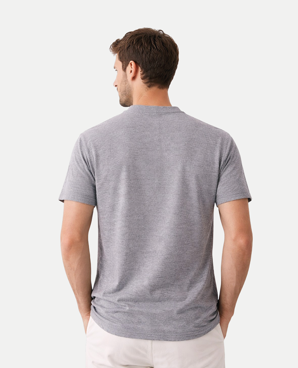 T-Shirt Gray Sport Round Neck | Piqué Pima Cotton Men