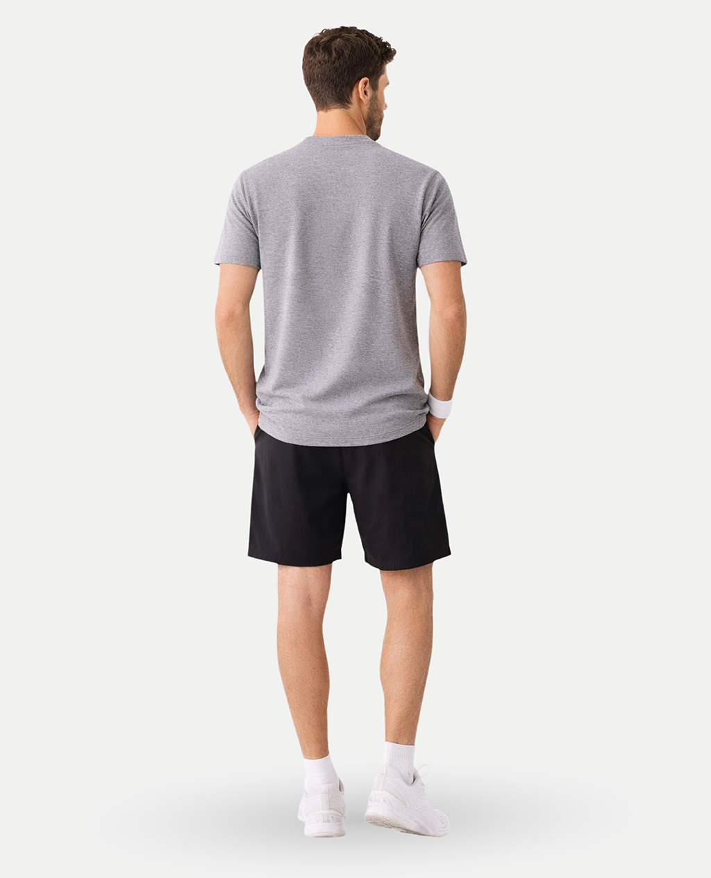 T-Shirt Gray Sport Round Neck | Piqué Pima Cotton Men