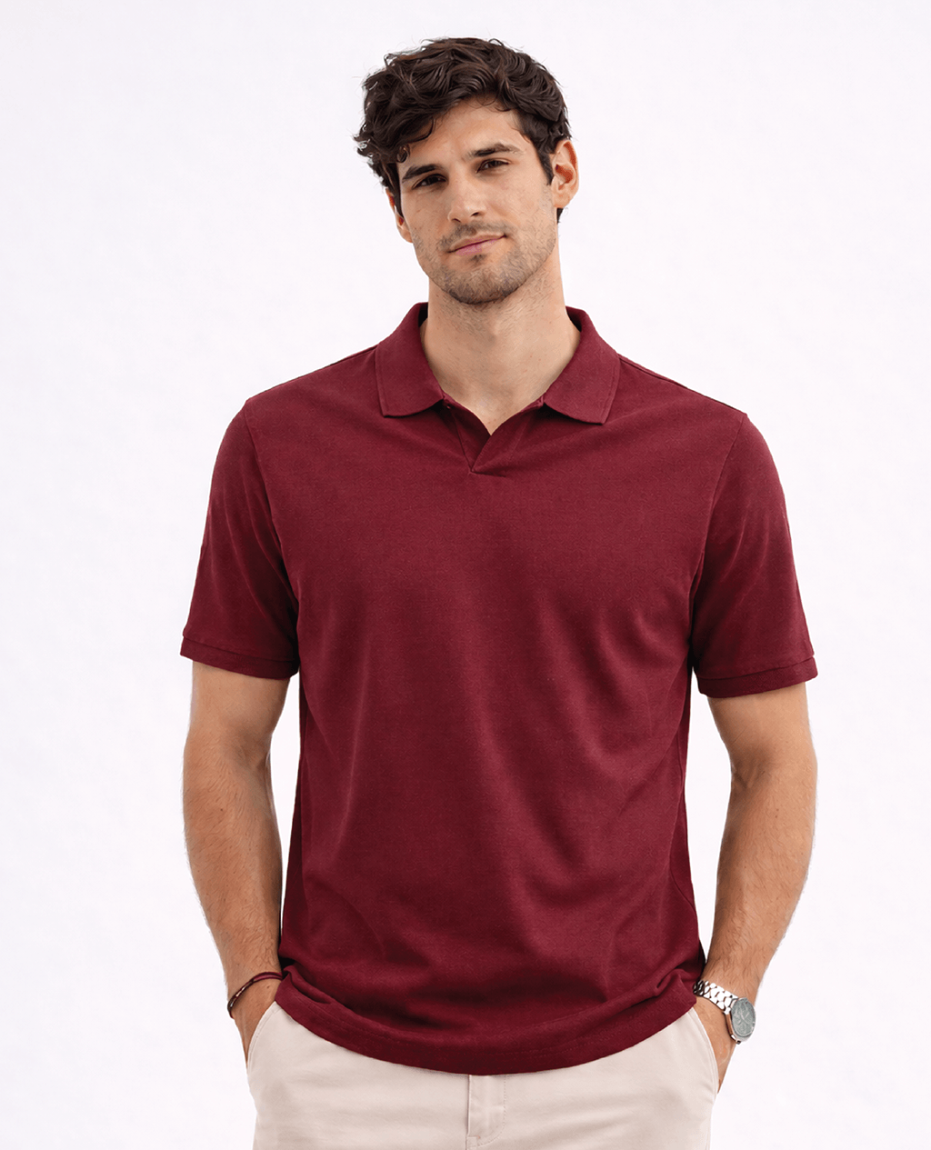 Polo Wine Open Collar | Pima Cotton Men