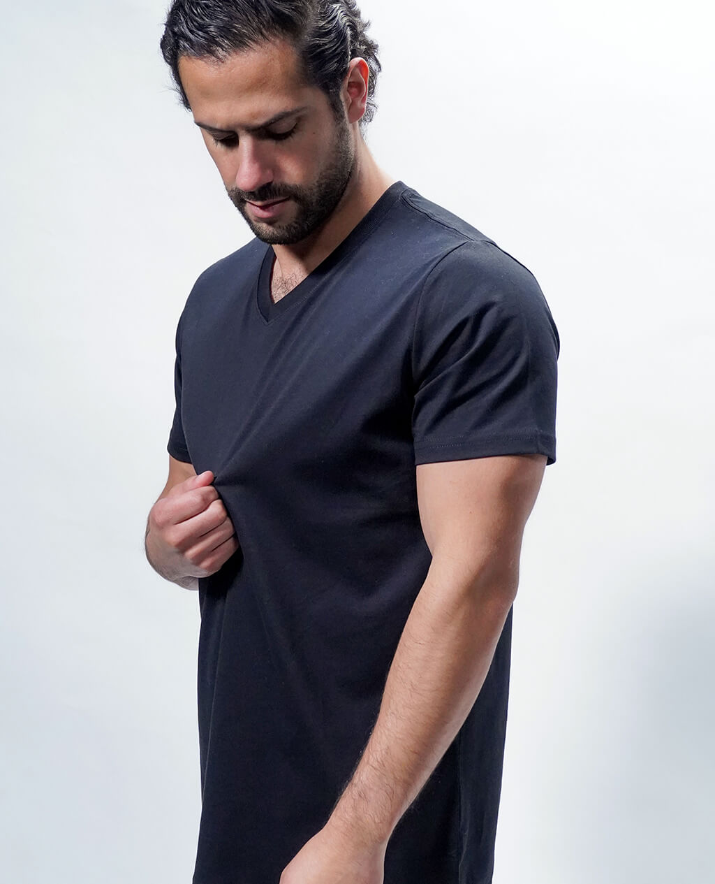 T-Shirt Black V Neck | Pima Cotton Men