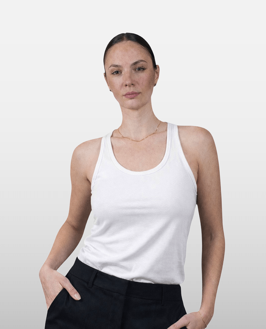 Tanktop White Slim Fit Swiftly Tech | Pima Cotton Women