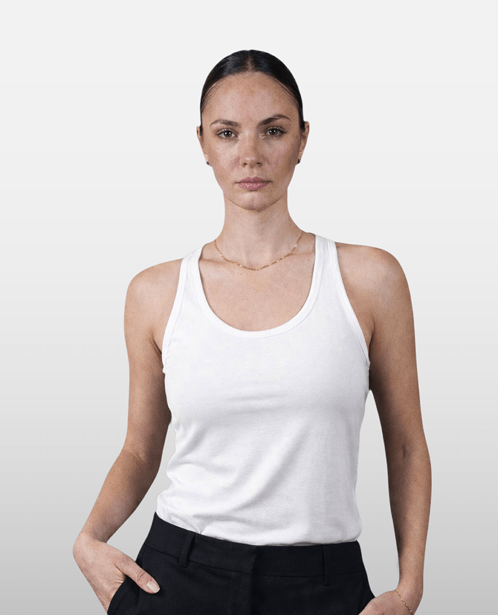 Tanktop White Slim Fit Swiftly Tech | Pima Cotton Women